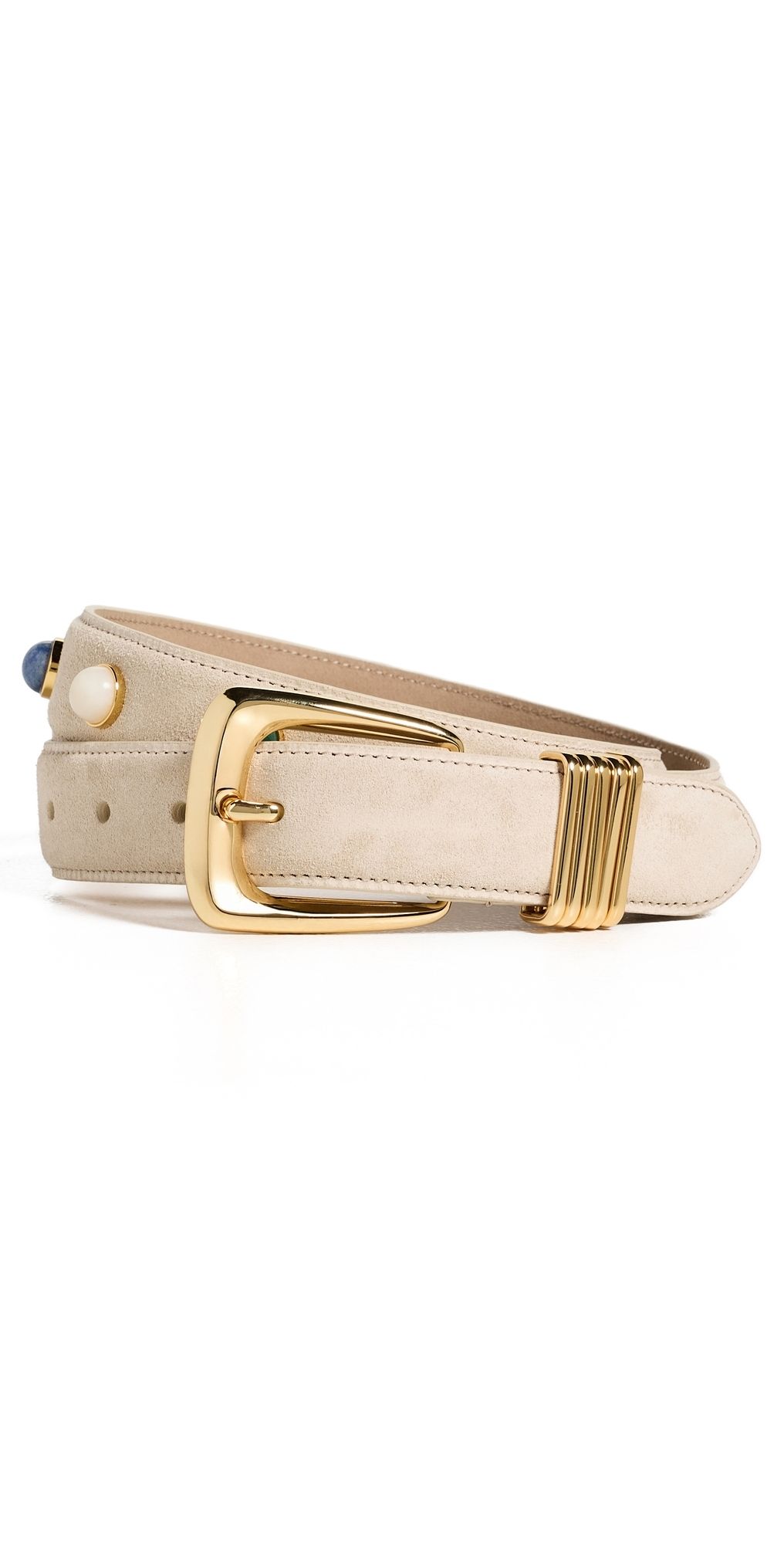 Veronica Beard Stone Embellished Arch Belt Stone Khaki S