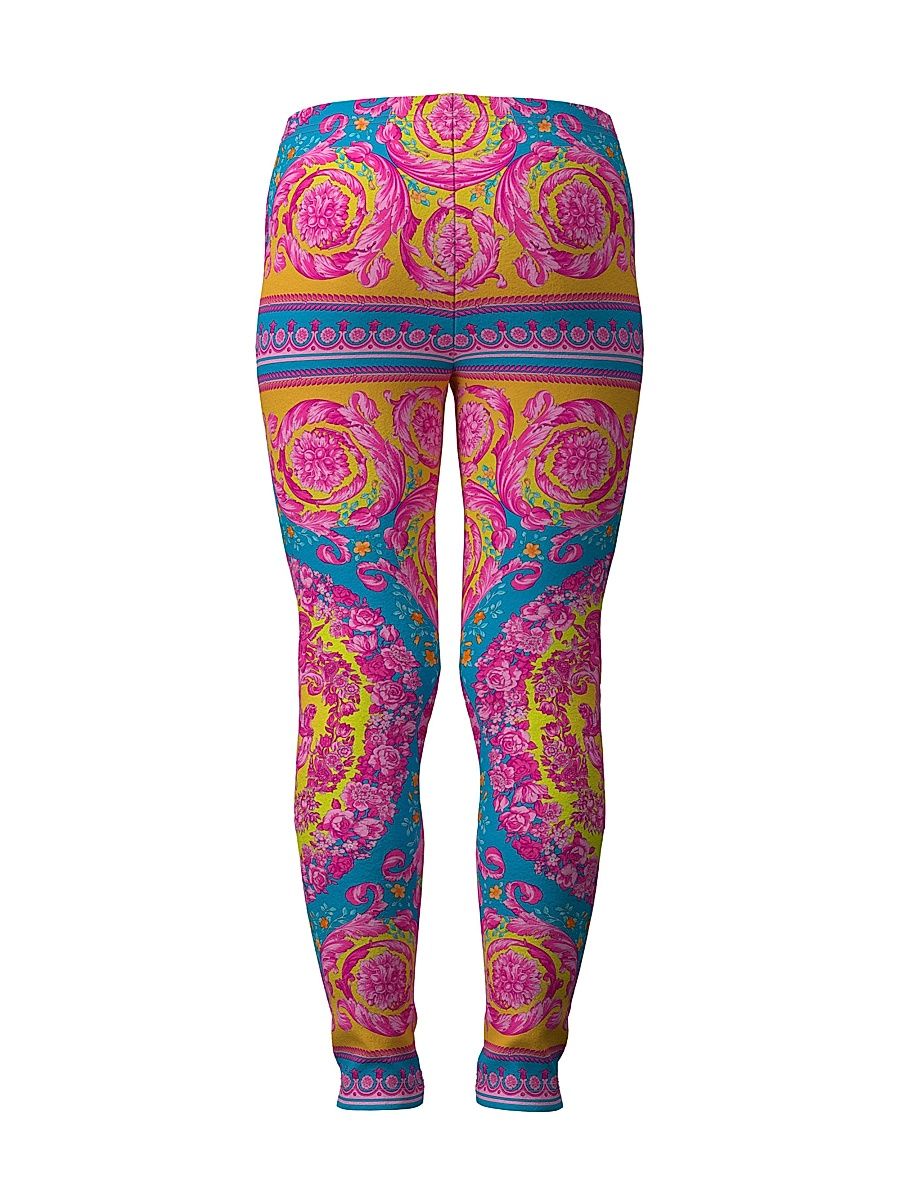 Little Girl's & Girl's Electric Barocco Stretch-Jersey Leggings - Cyclamen Pink - Size 6