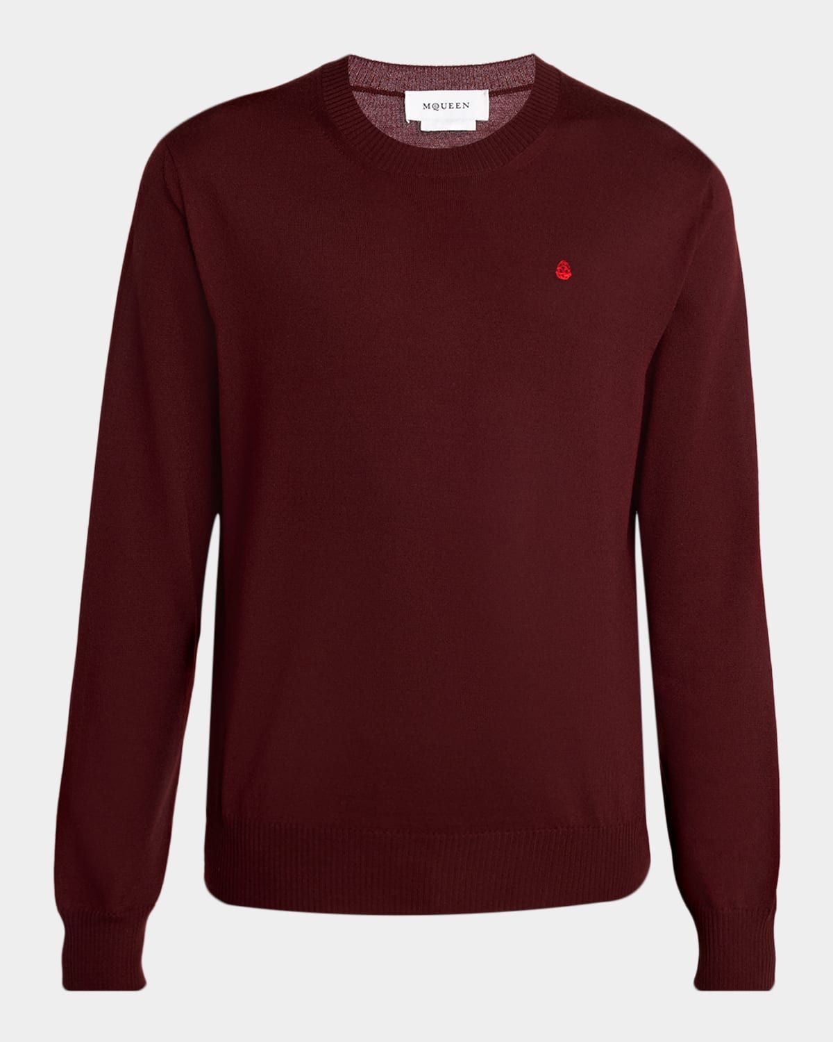 Men & apos;s Wool Knit Chest-Skull Crewneck Sweater