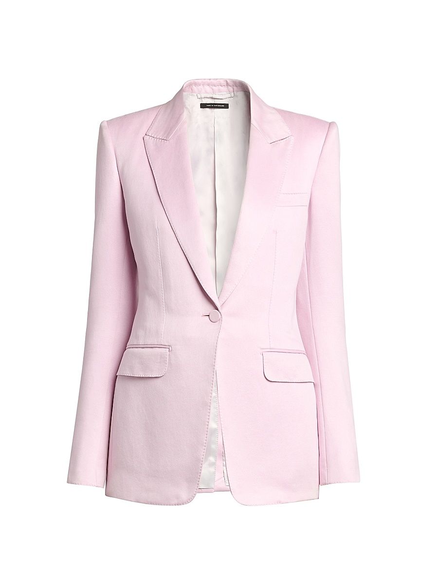 Women's Cotton-Silk Single-Breasted Blazer - Orchid Pink - Size 2