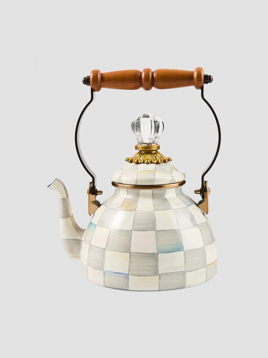 MacKenzie-Childs Sterling Check Kettle