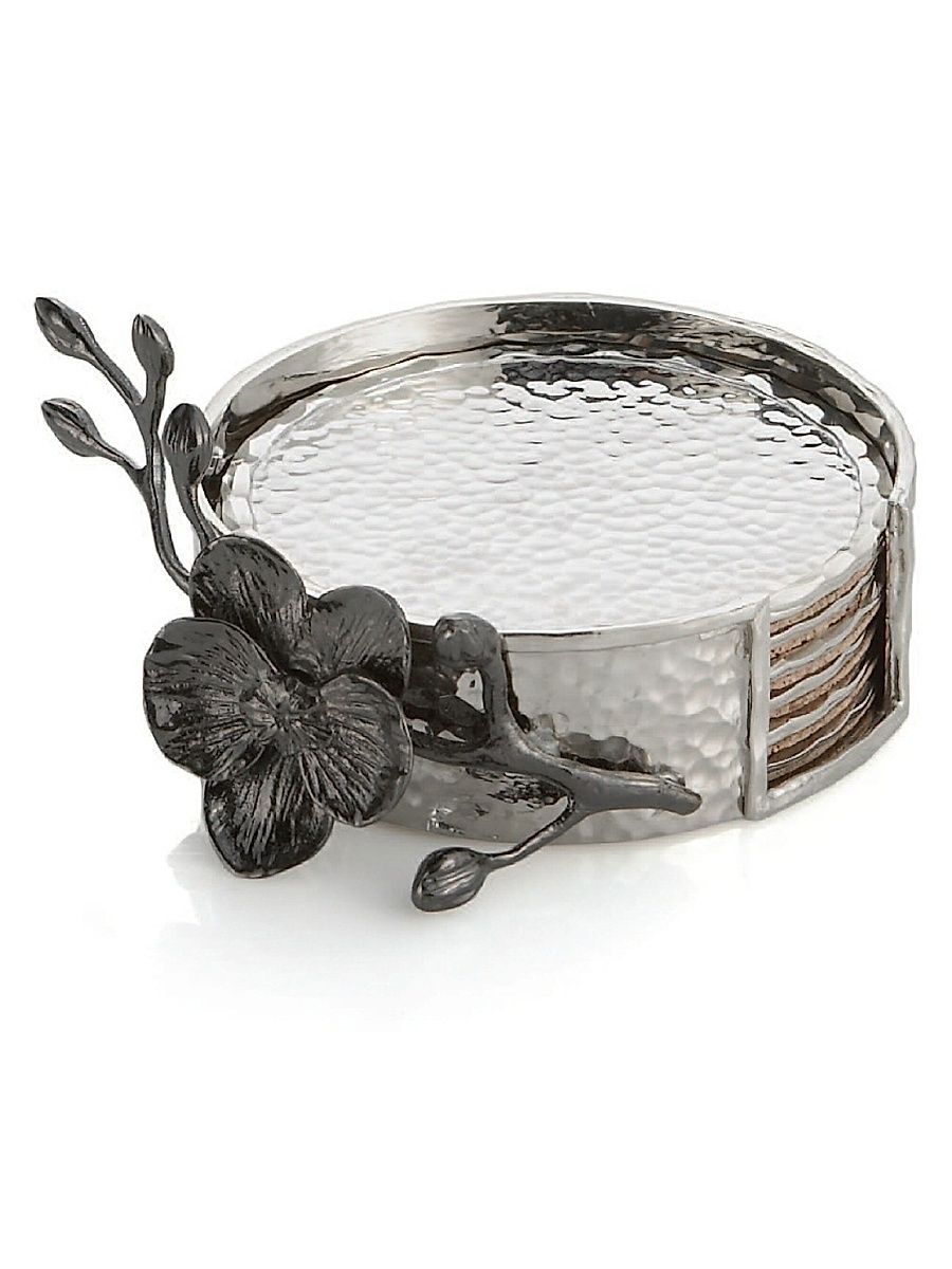 Black Orchid Coasters/Set of 6