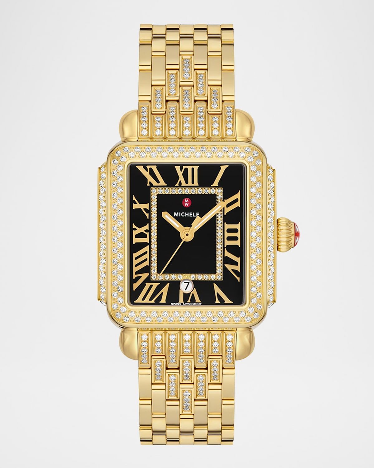 Special Edition Deco Madison Noir Dial Gold Diamond Bracelet Watch