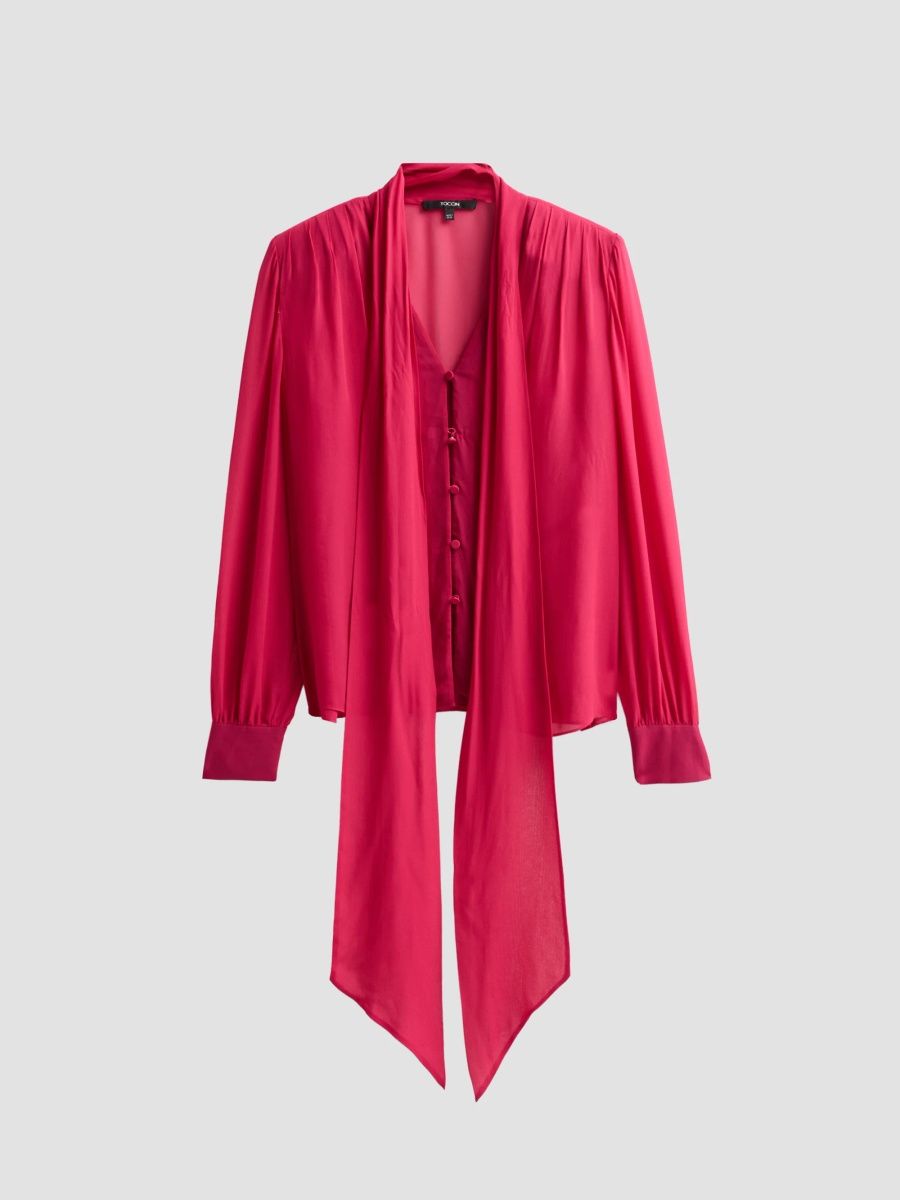 Toccin Women's Kaila Tieneck Blouse - Crushed Raspberry - Size XS