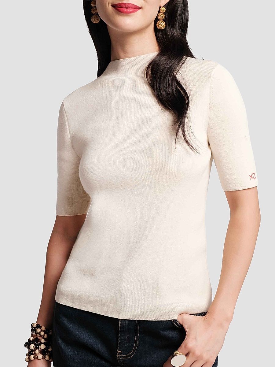 Women's Marie Cotton Sweater - Oyster - Size 28