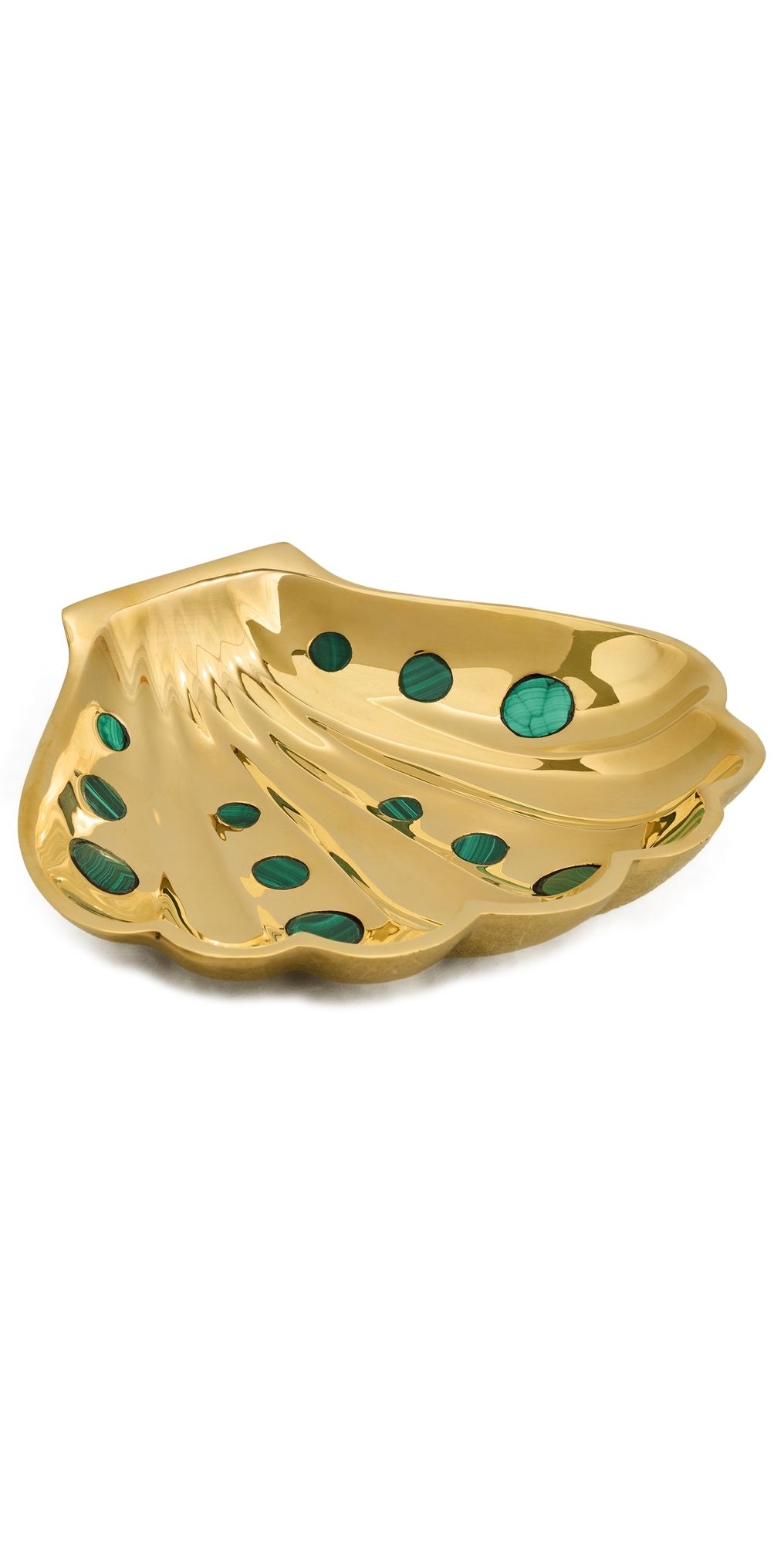 Jonathan Adler Brass Clam Shell Tray White/Gold One Size