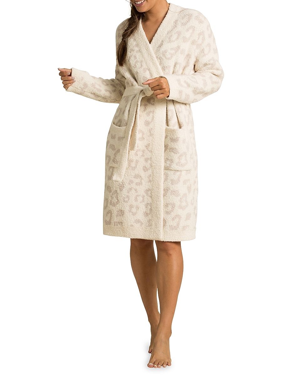 Women's Cozychic Leopard Robe - Cream Stone - Size Large