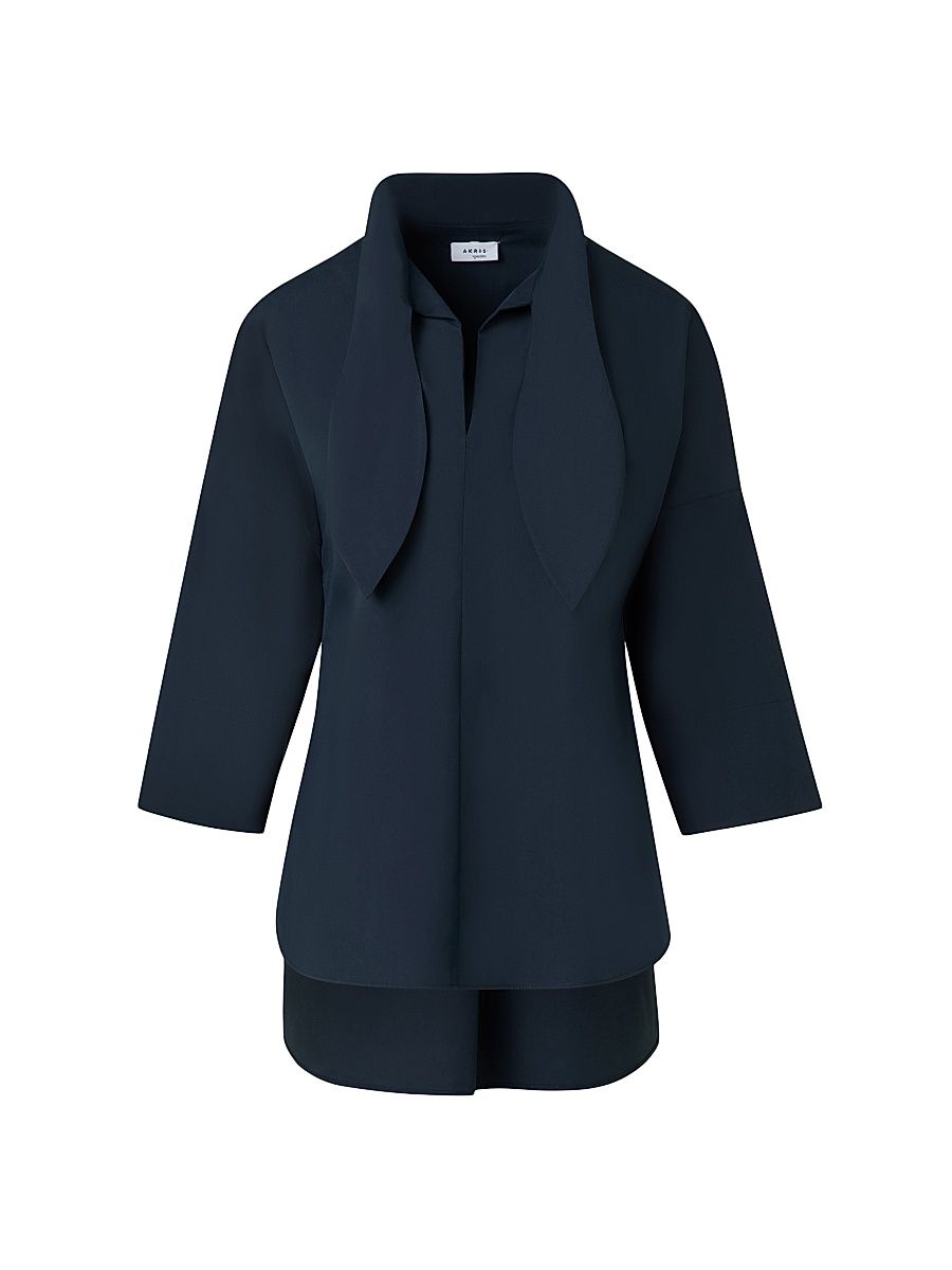 Women's Marine Knot Cotton Tunic Blouse - Navy - Size 10