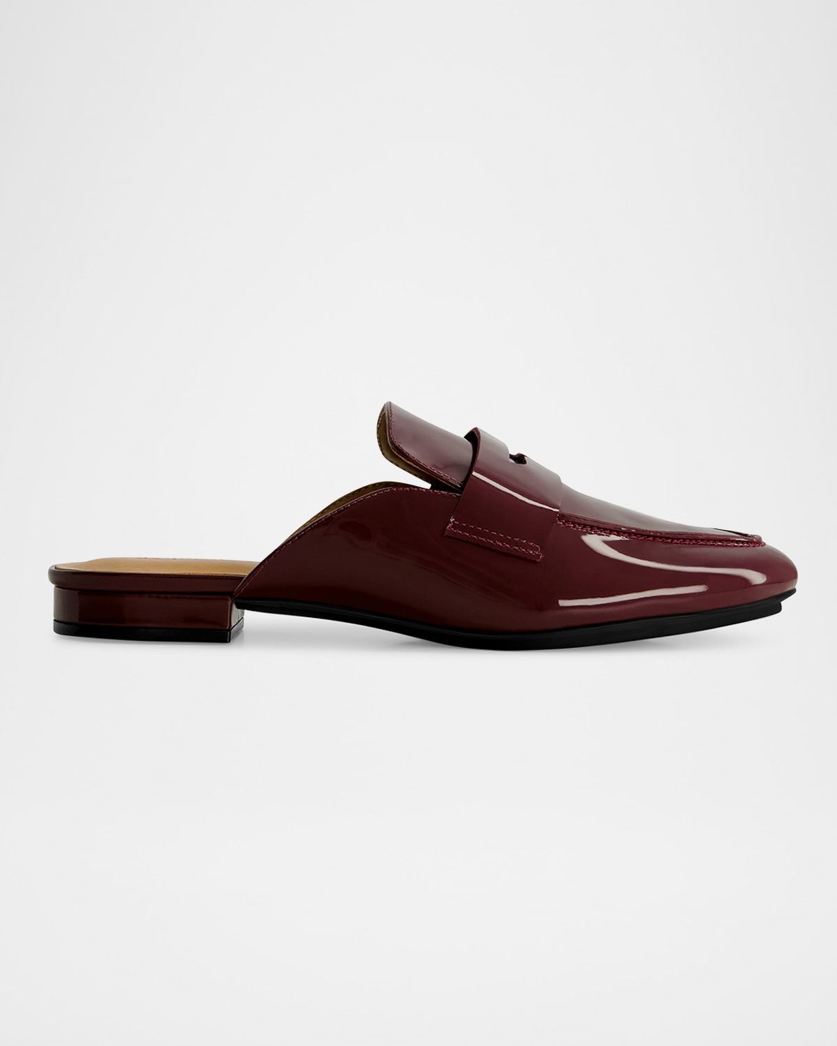 Patent Leather Penny Loafer Mules