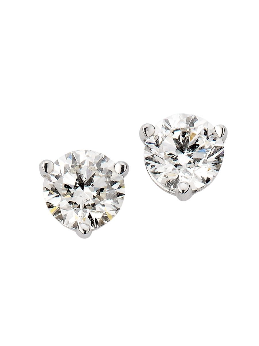 Women's 18K White Gold & 0.50 TCW Diamond Martini Stud Earrings - White Gold