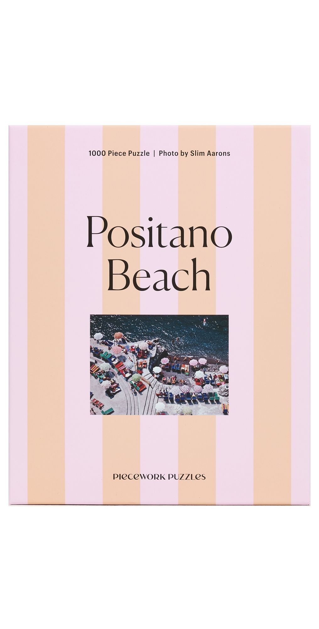 Piecework Puzzles Positano Beach Puzzle Striped Peach One Size