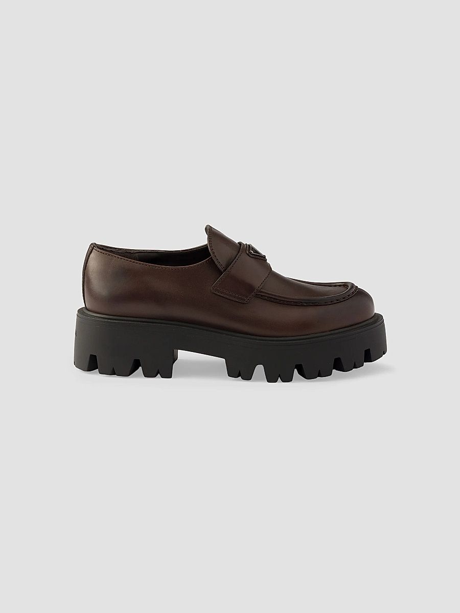 Women's Leather Loafers - Brown - Size 11