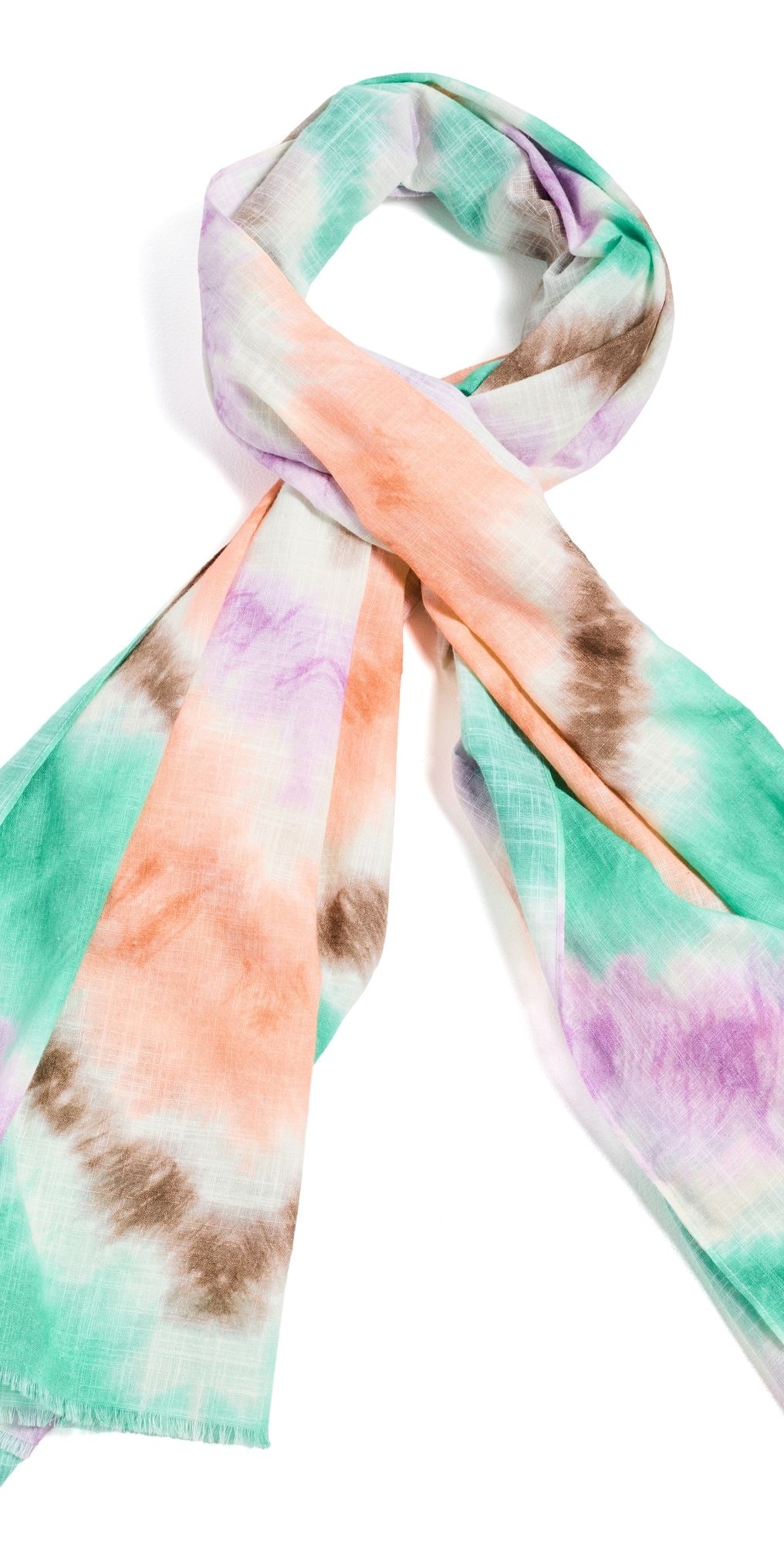 Faherty Tie Dye Printed Oblong Scarf Egret Multi One Size