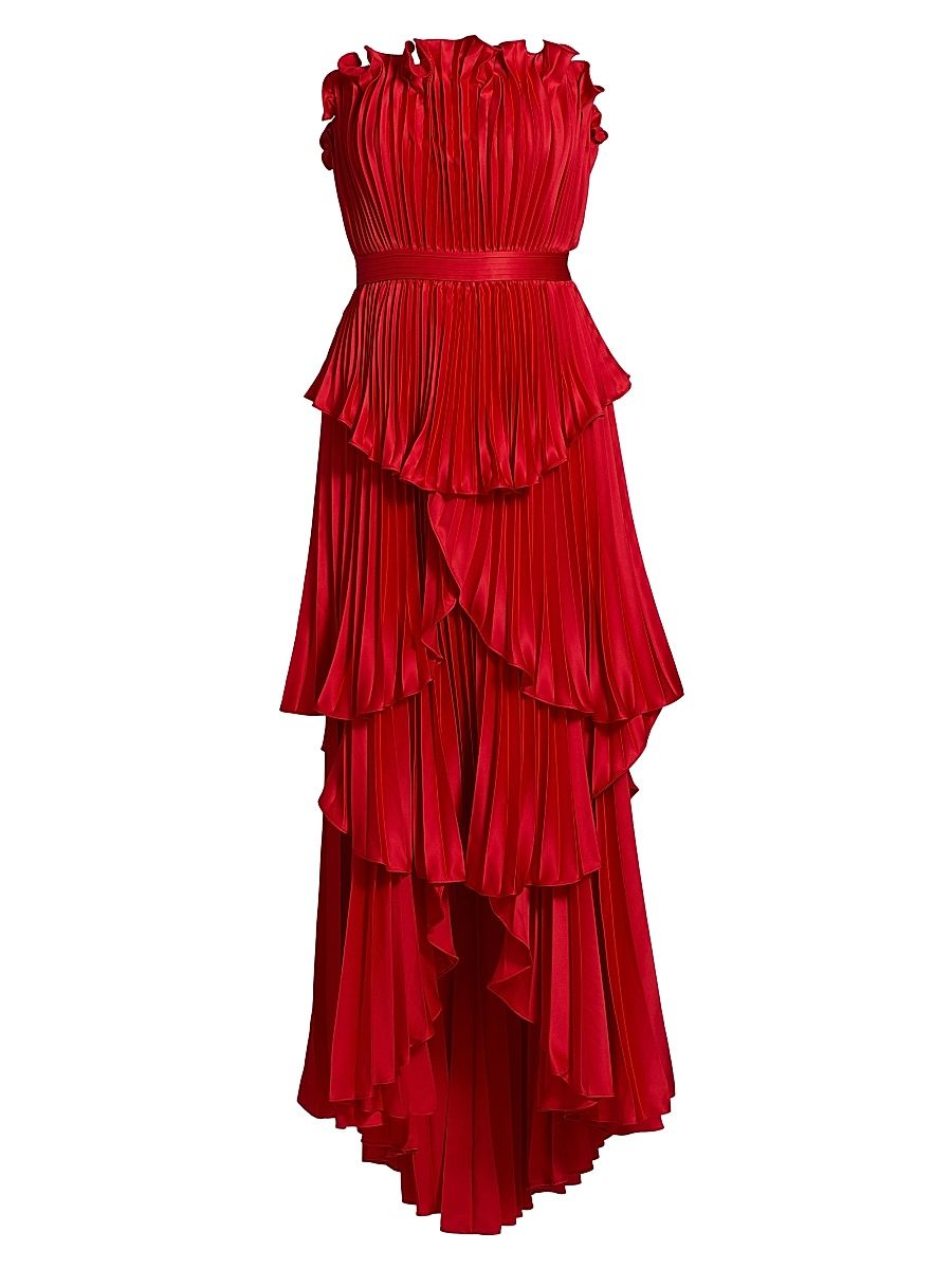 Women's Janey Tiered Shell High-Low Gown - Red Calla - Size 14