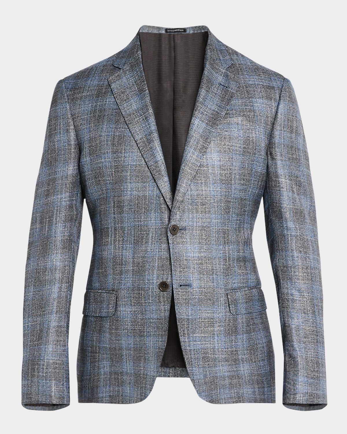 Men & apos;s Bamboo Textured Plaid Sport Coat