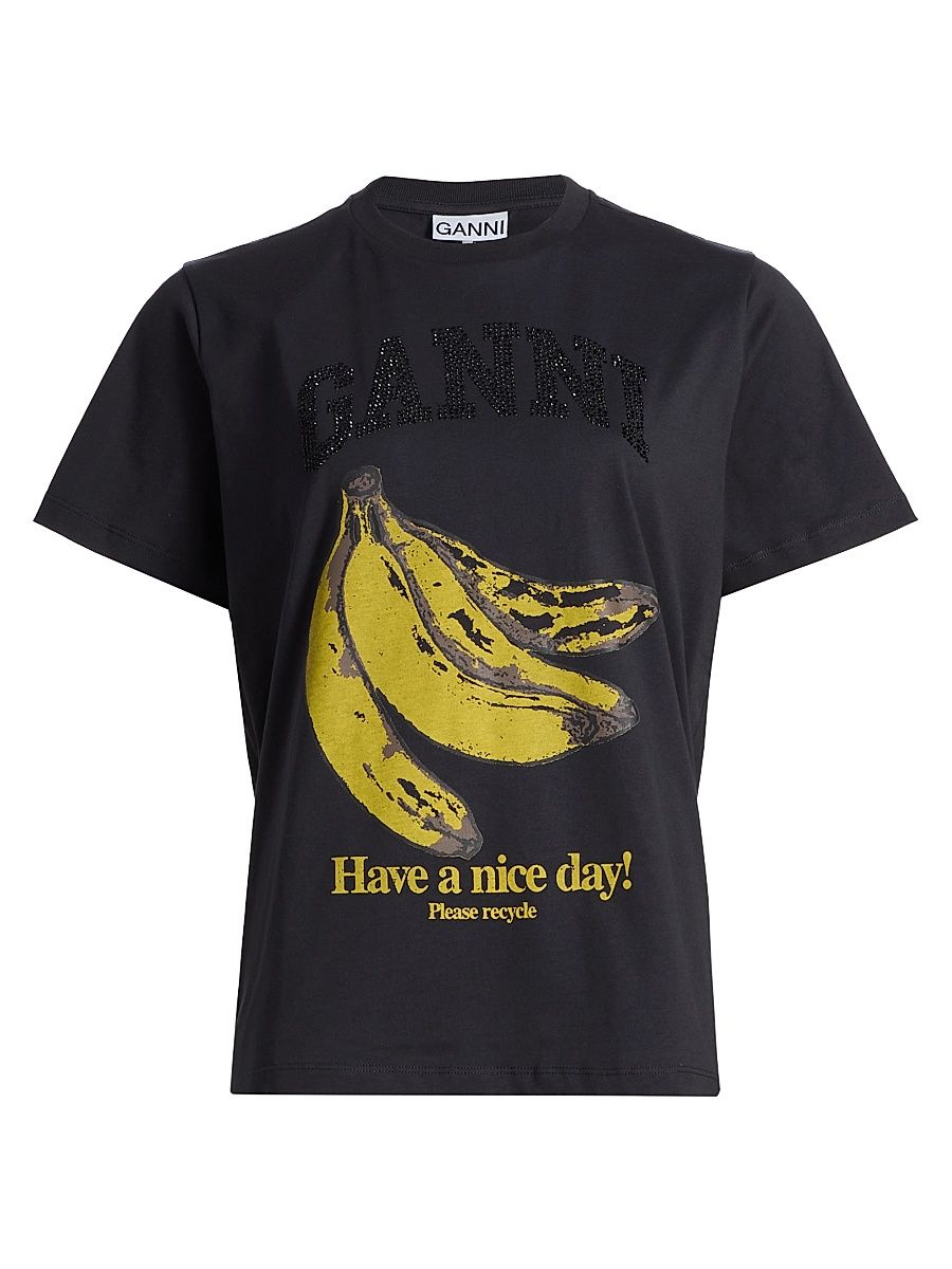 Women's Banana Relaxed Cotton T-Shirt - Phantom - Size Medium