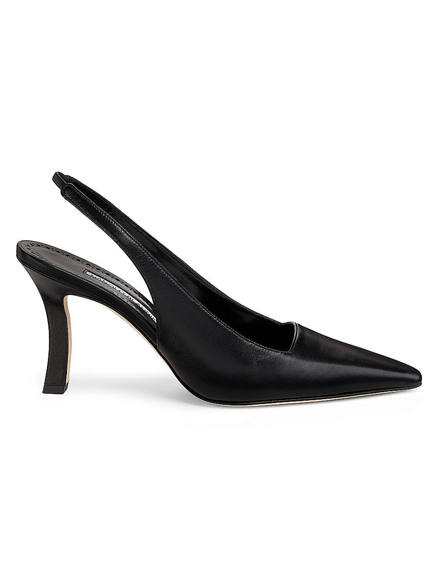 Women's Moirasli Leather Slingback Pumps - Black - Size 5