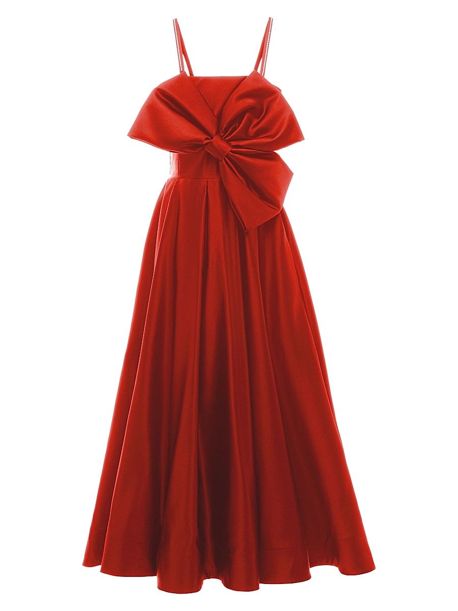 Girl's Liana Taffeta Gown - Red - Size 9