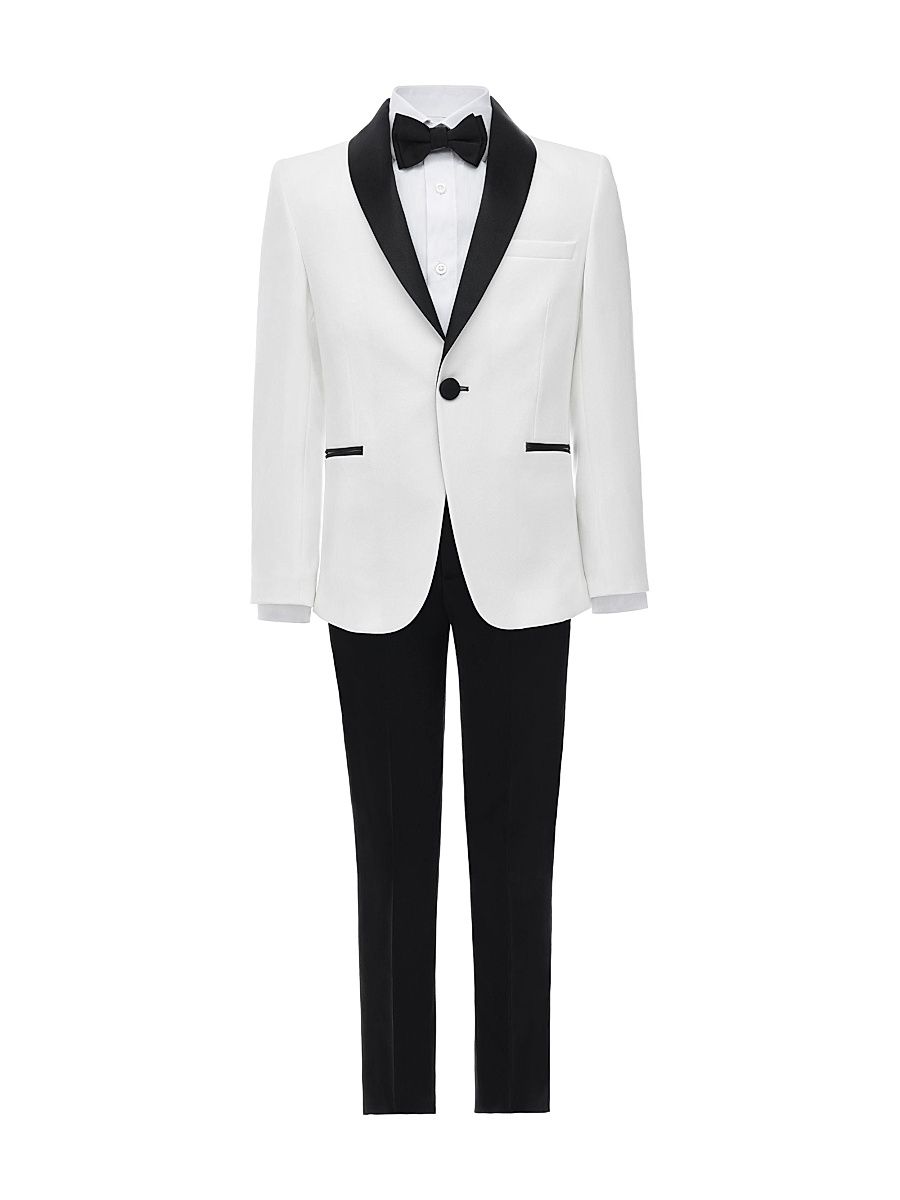 Little Boy's & Boy's Shawl Lapel Suit - White - Size 9