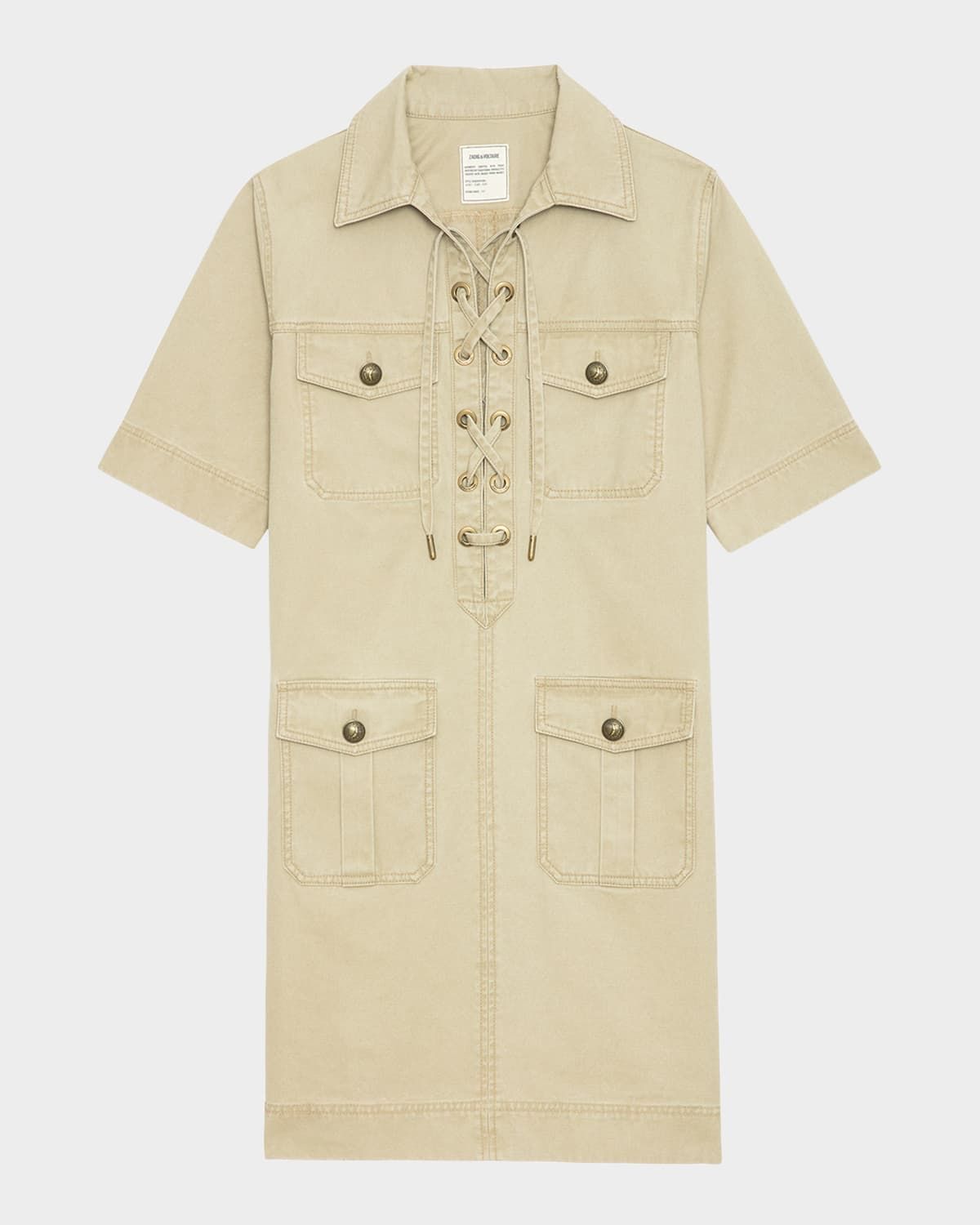 Record Lace-Up Mini Dress