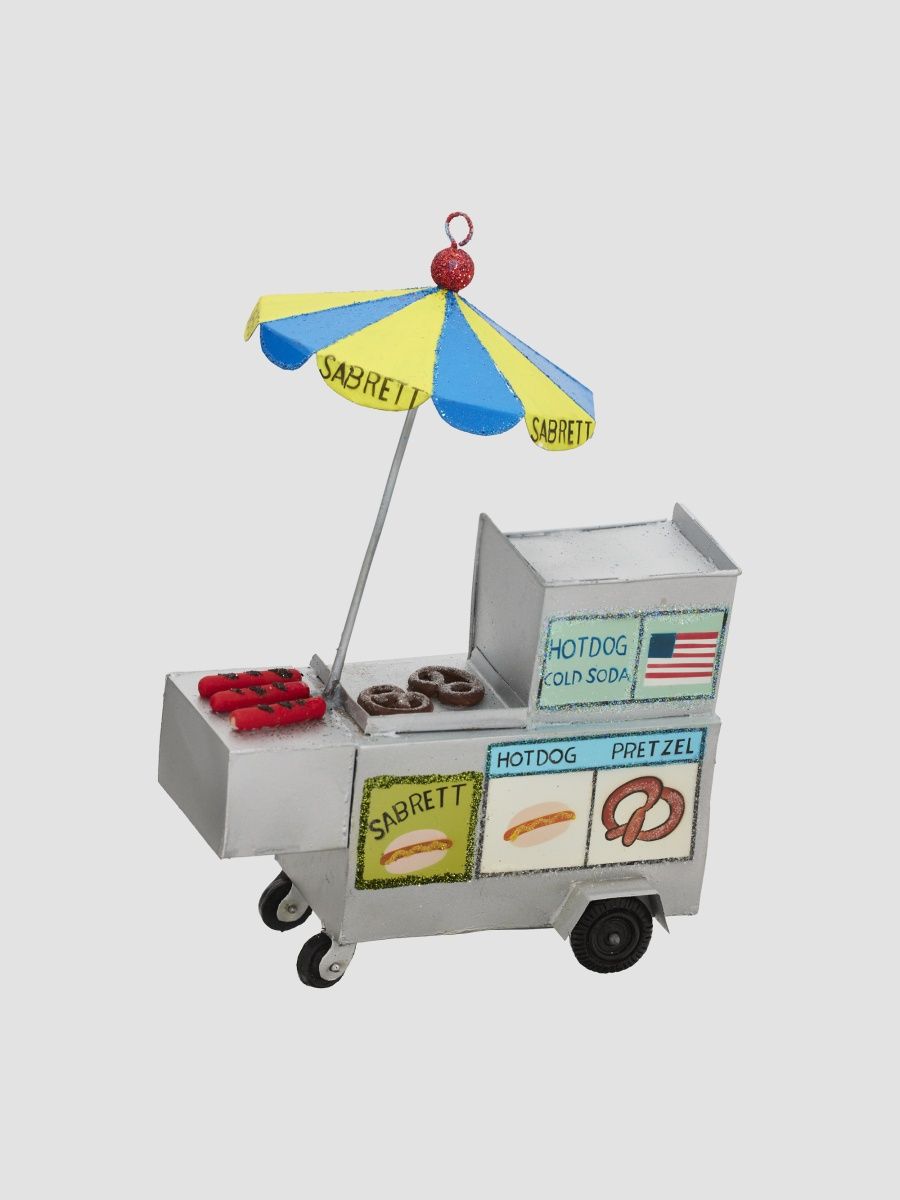 Cody Foster & Co Paper-Mâché NYC Hotdog Cart Ornament
