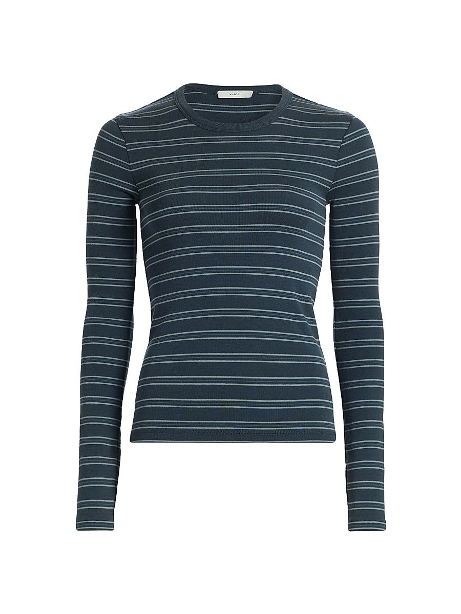 Women's Striped Slim-Fit T-Shirt - Azura Combo - Size XXS