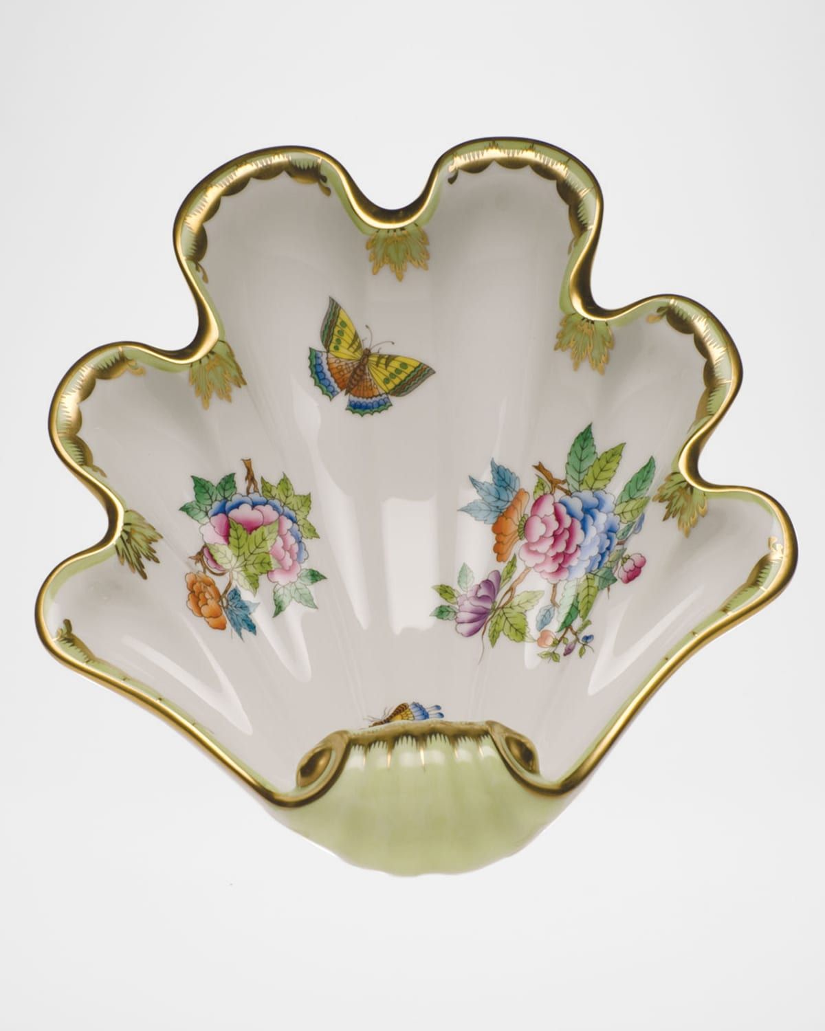 Queen Victoria Green Large Shell Dish