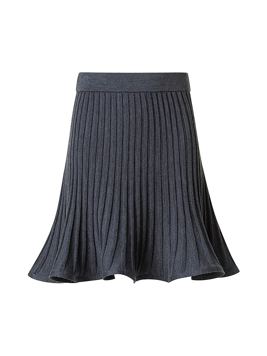 Women's Rib-Knit Flared Skirt - Charcoal - Size 4