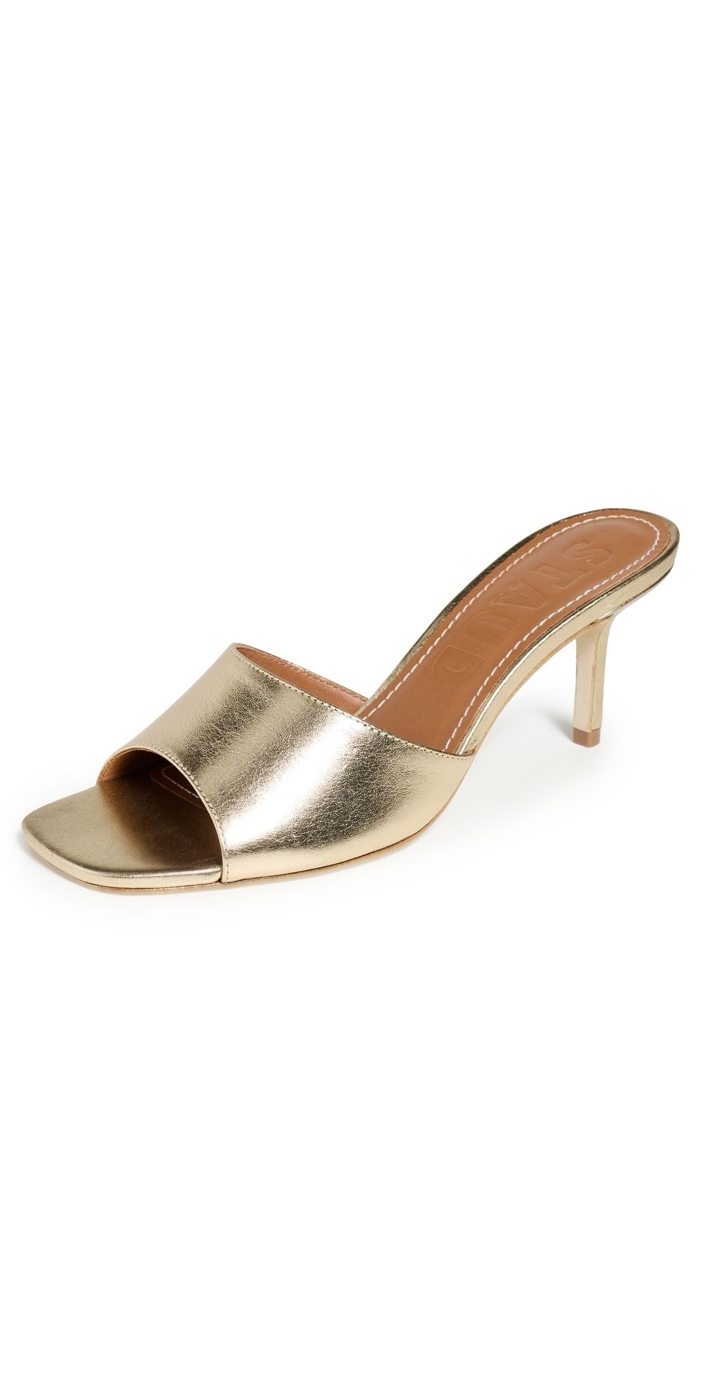 STAUD Bea Mules Gold 38.5