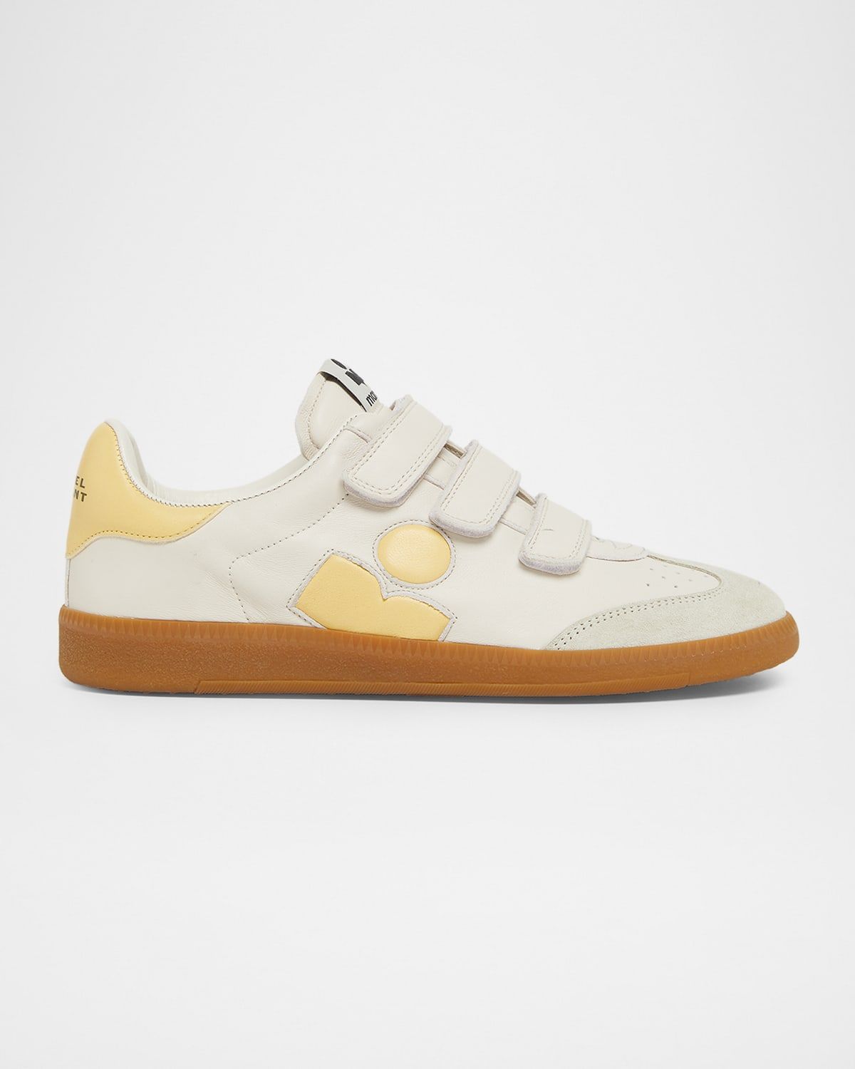 Beth Mixed Leather Grip-Strap Sneakers