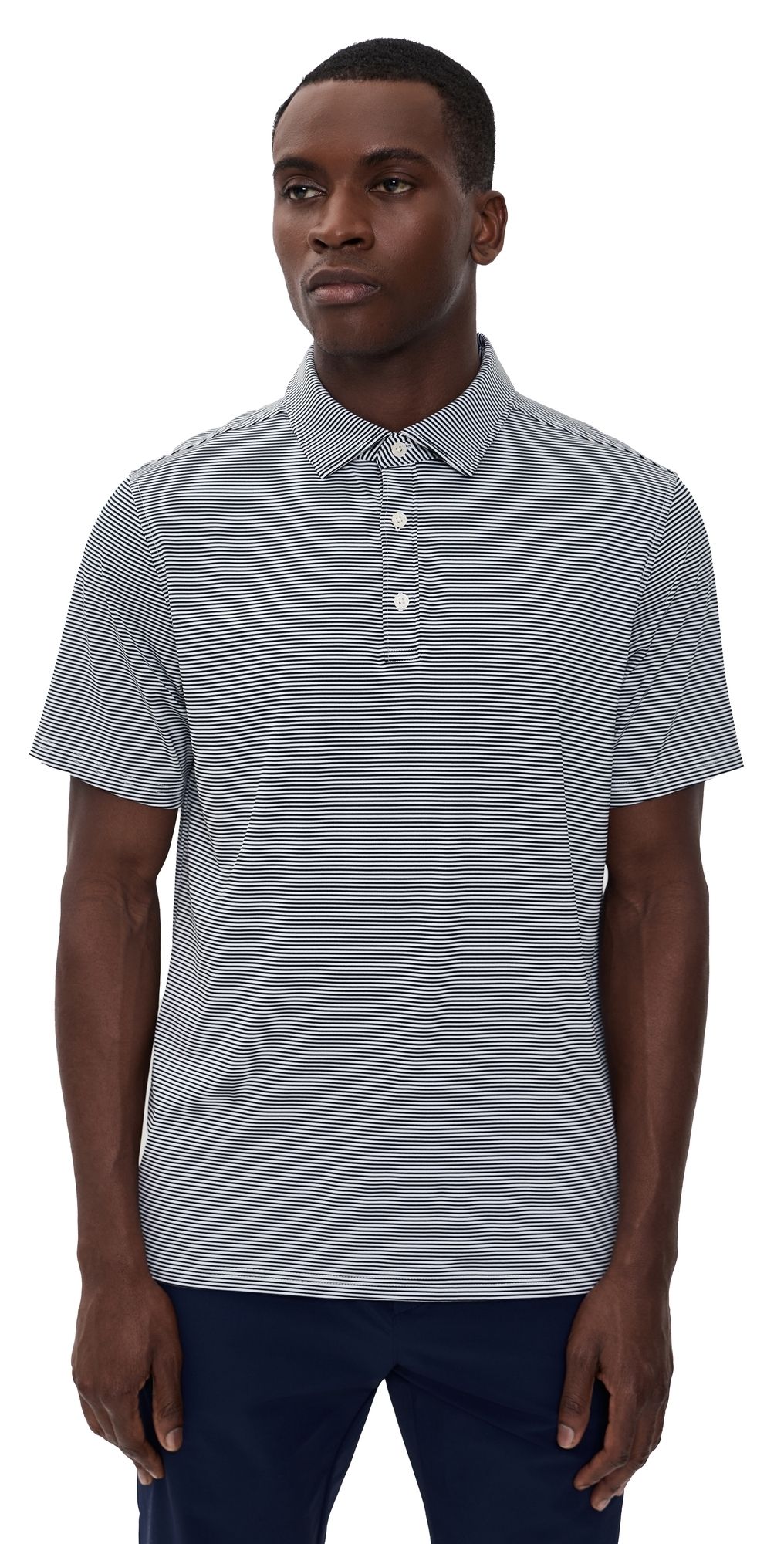 Rhone Drive Time Polo True Navy/White Stripe S
