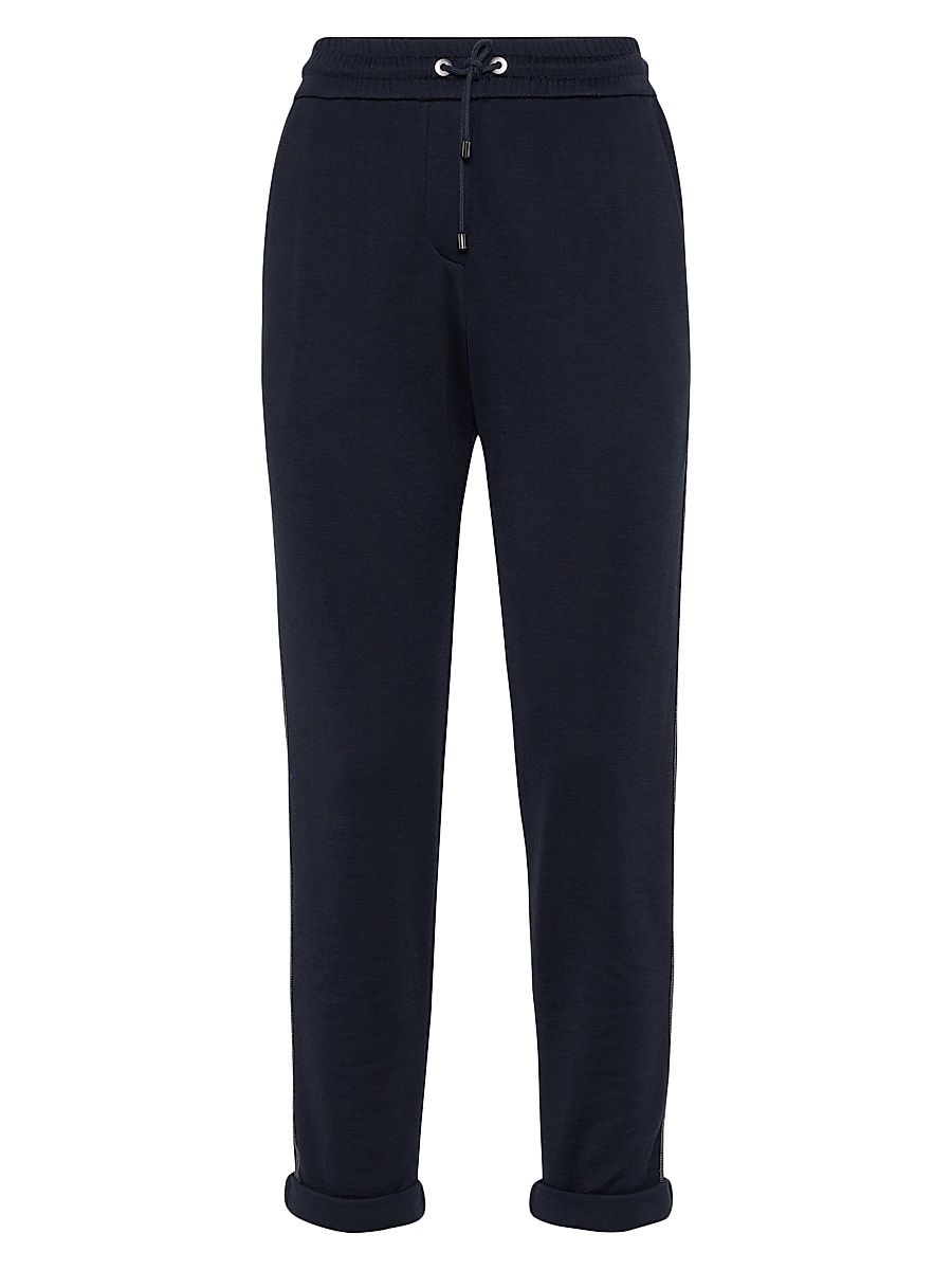 Women's Comfort Cotton and Silk Interlock Trousers - Night - Size XXS