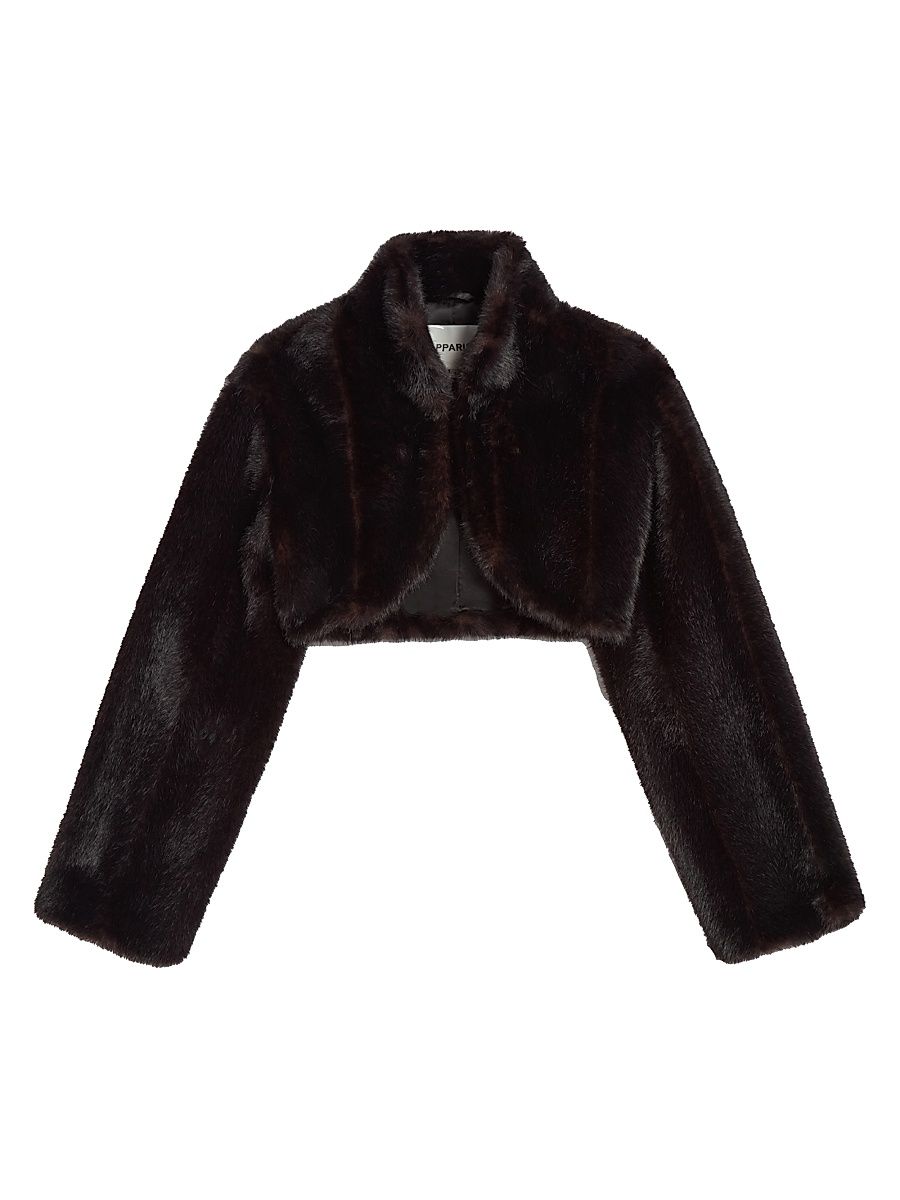 Women's Odette Faux Fur Crop Bolero - Noir Multi - Size XL