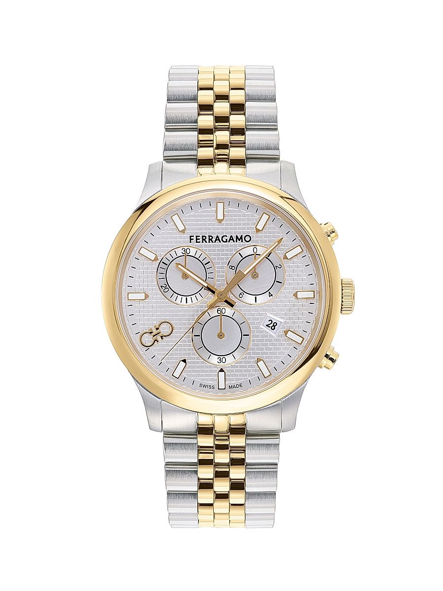 Men's Duo Chrono Stainless Steel Bracelet Watch/42MM - Two Tone