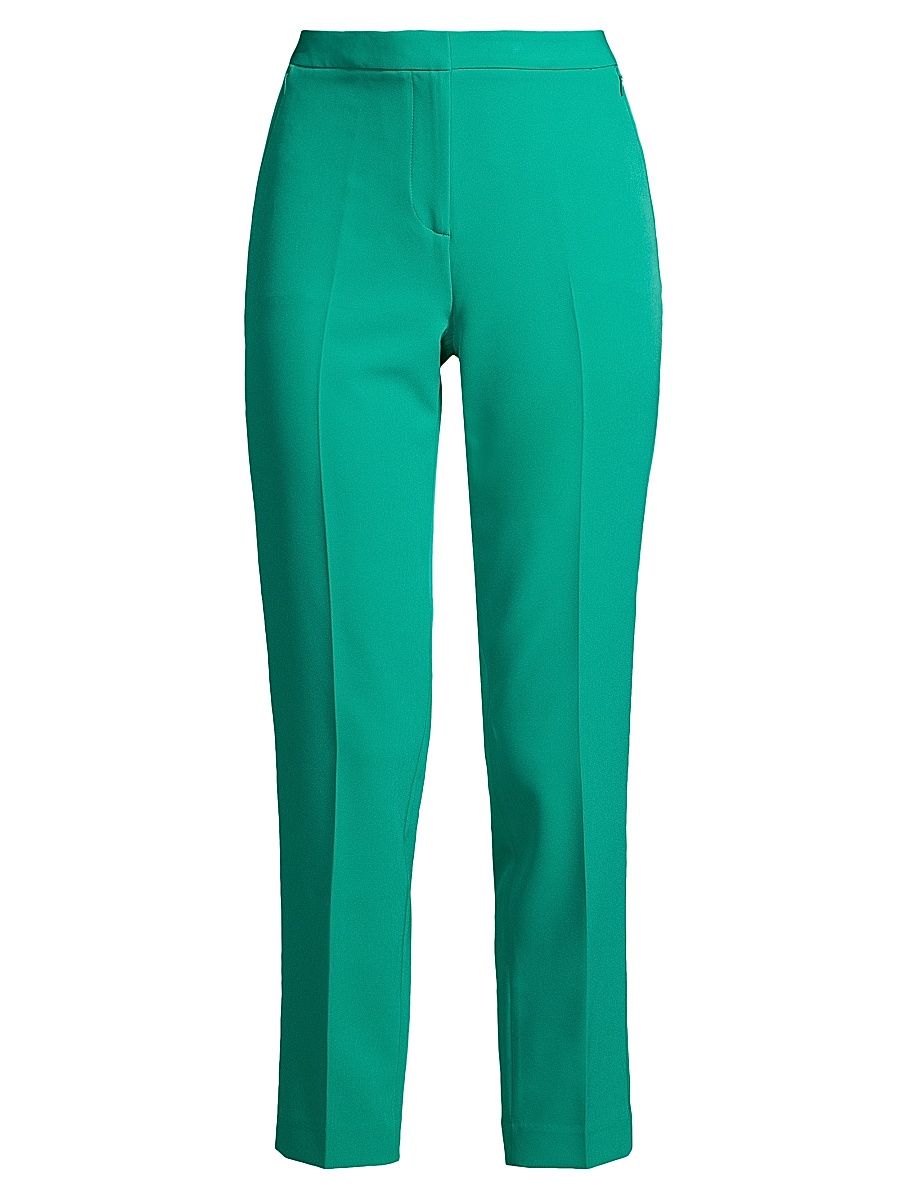 Women's Alexi Twill Crop Cigarette Pants - Dark Turquoise - Size 2