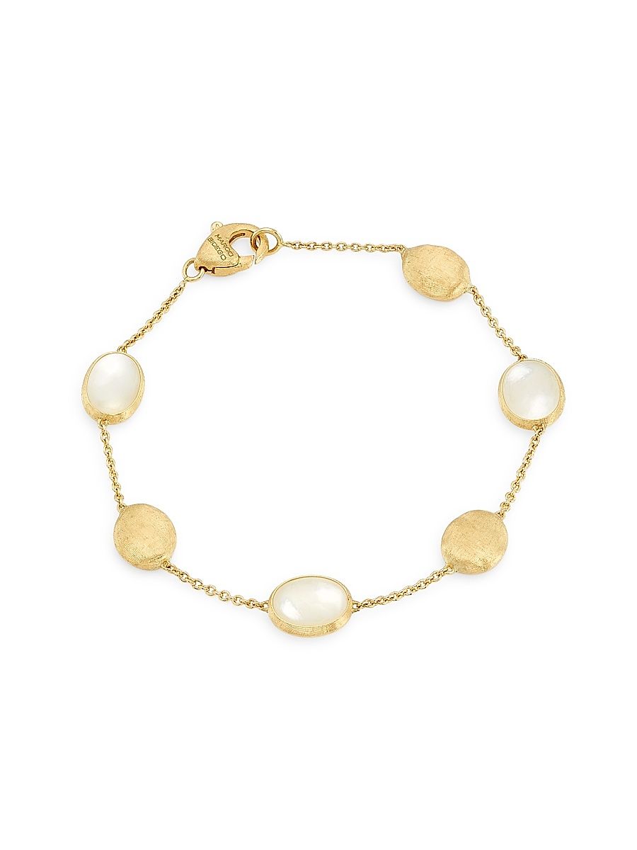 Women's Siviglia 18K Yellow Gold & Mother-Of-Pearl Station Bracelet - Yellow Gold