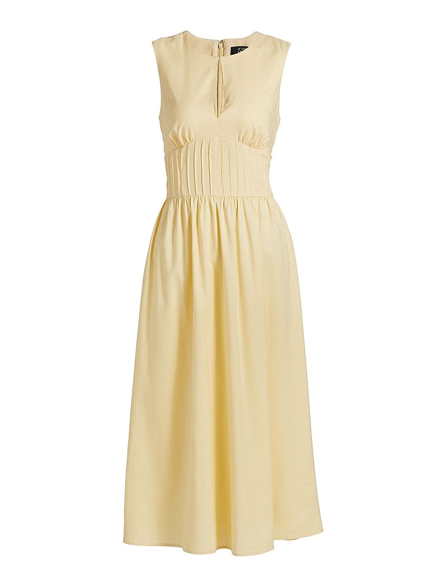 Women's Pintuck Waist Midi-Dress - Butter - Size 12