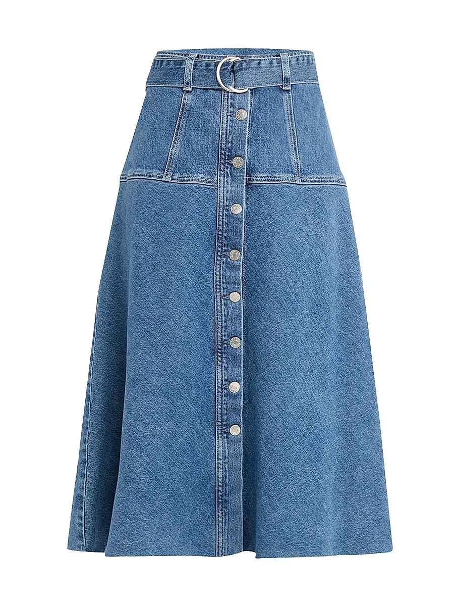 Women's Loma Denim Belted Midi-Skirt - Pacific Coast - Size 31