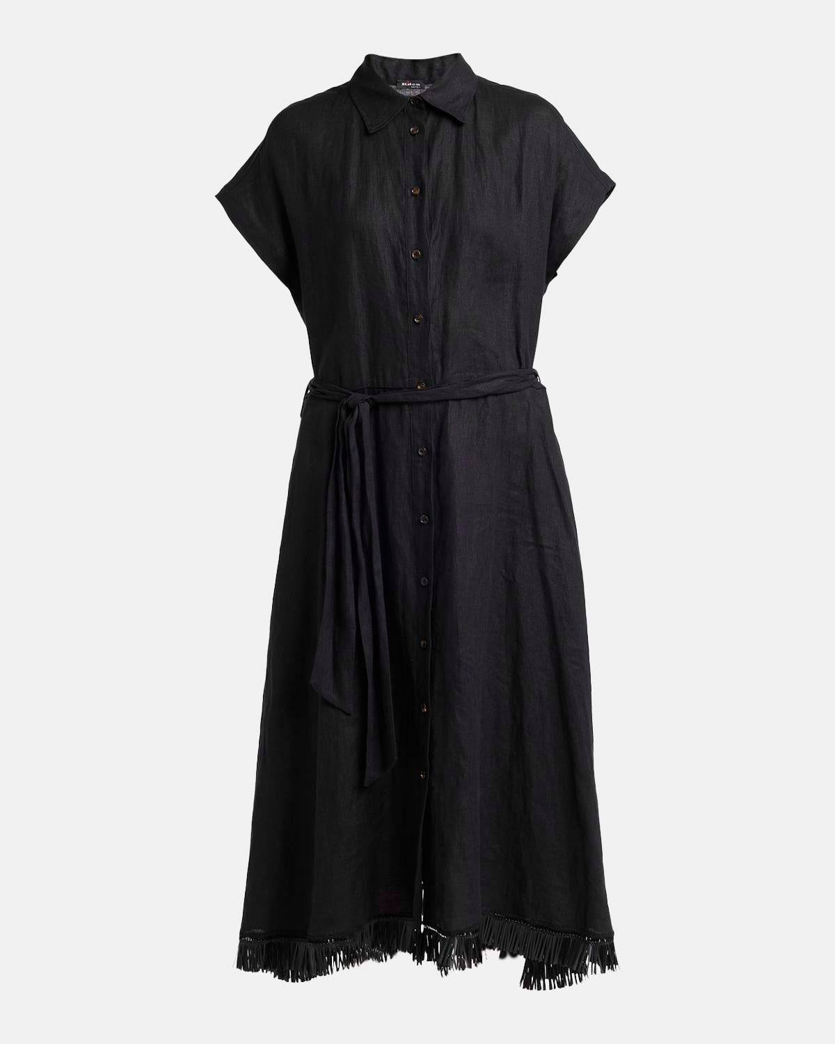 Linen Belted Midi Shirtdress