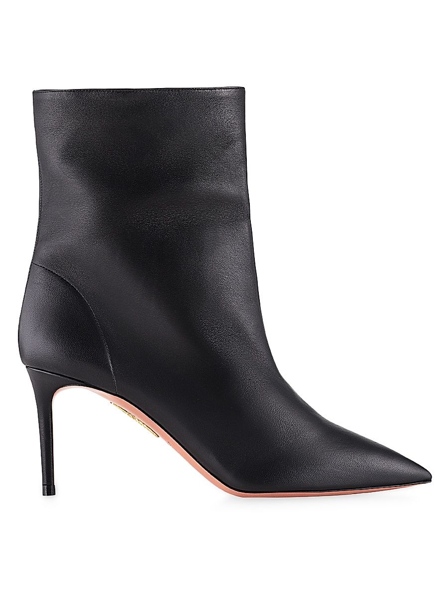 Women's Matignon 75MM Leather Booties - Black - Size 10