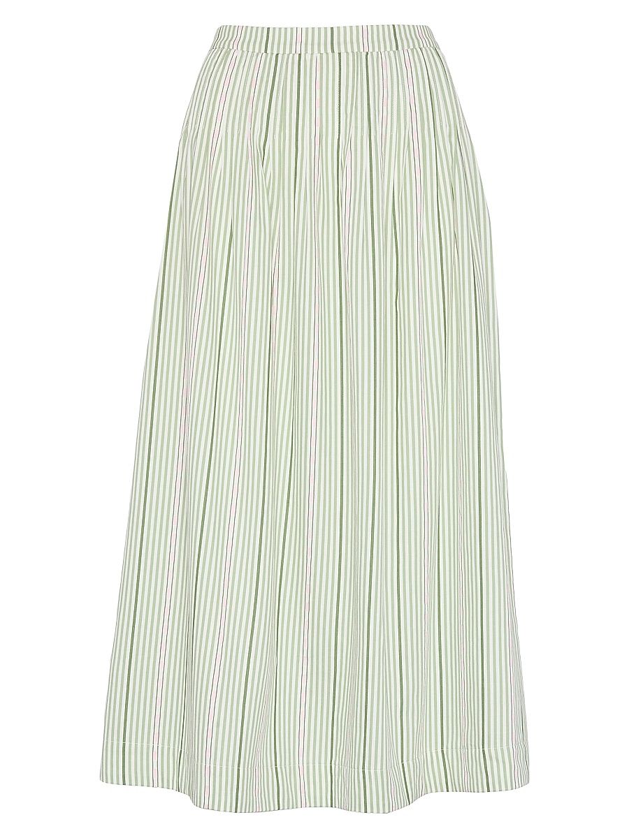 Women's The Ame Skirt - Green Jacquard Stripe - Size Large