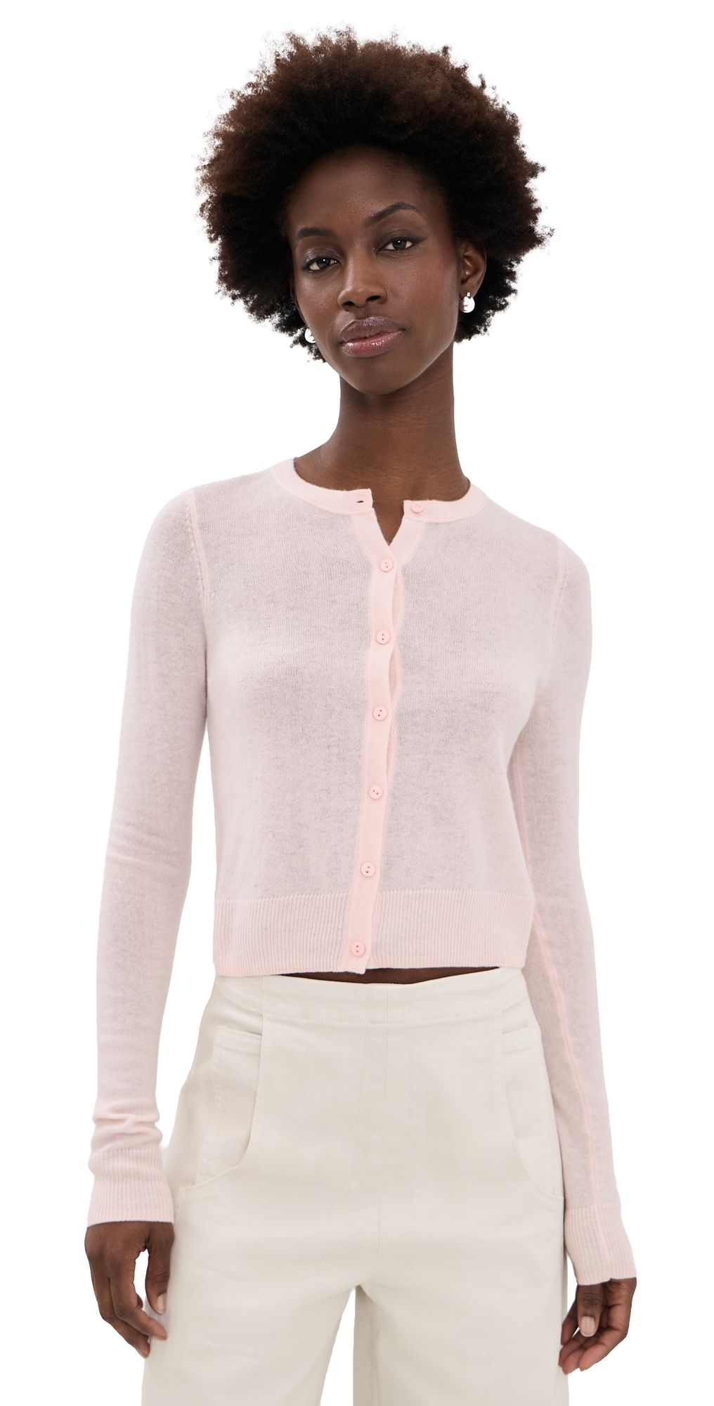 Joe's Jeans The Dani Cashmere Cardigan Powder Pink L