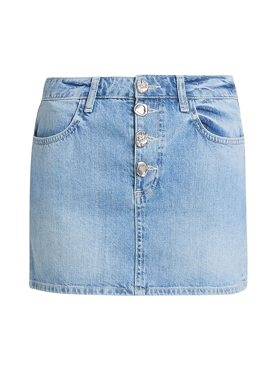 Women's Solene Four-Button Denim Miniskirt - Grant - Size 32