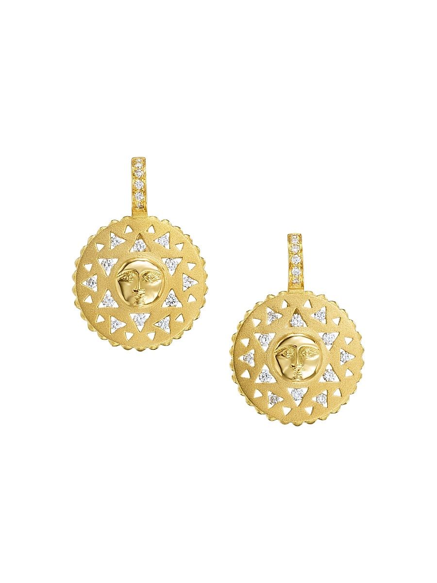 Women's Celestial Orbit 18K Yellow Gold & 0.25 TCW Diamond Sun Drop Earrings - Yellow Gold