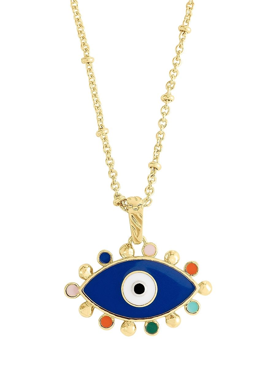 Women's Milos 18K-Gold-Plated & Enamel Evil Eye Charm
