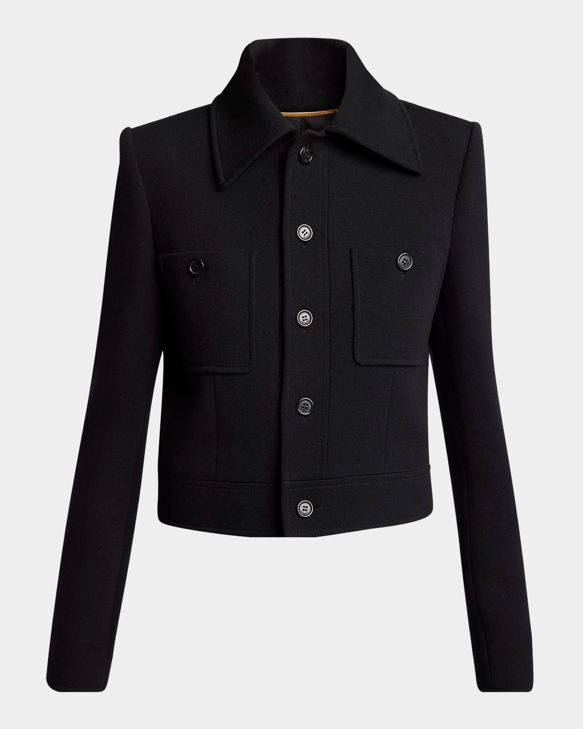 Collared Button Down Wool Jacket