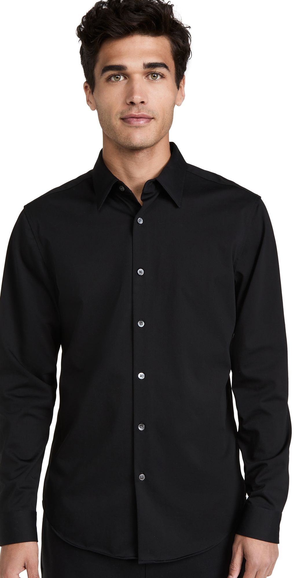 Theory Sylvain Structure Knit Shirt Black S