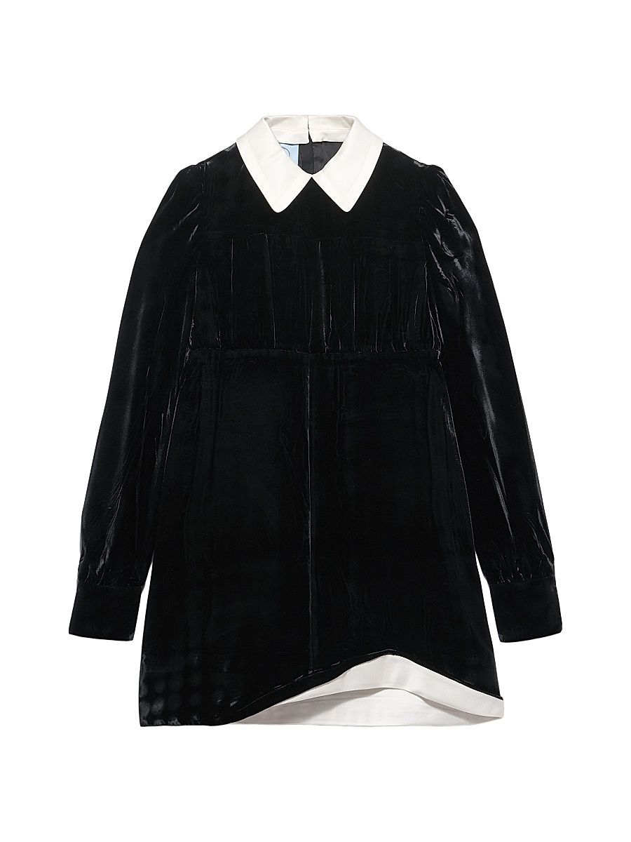 Women's Velvet Mini-dress - Black - Size 2