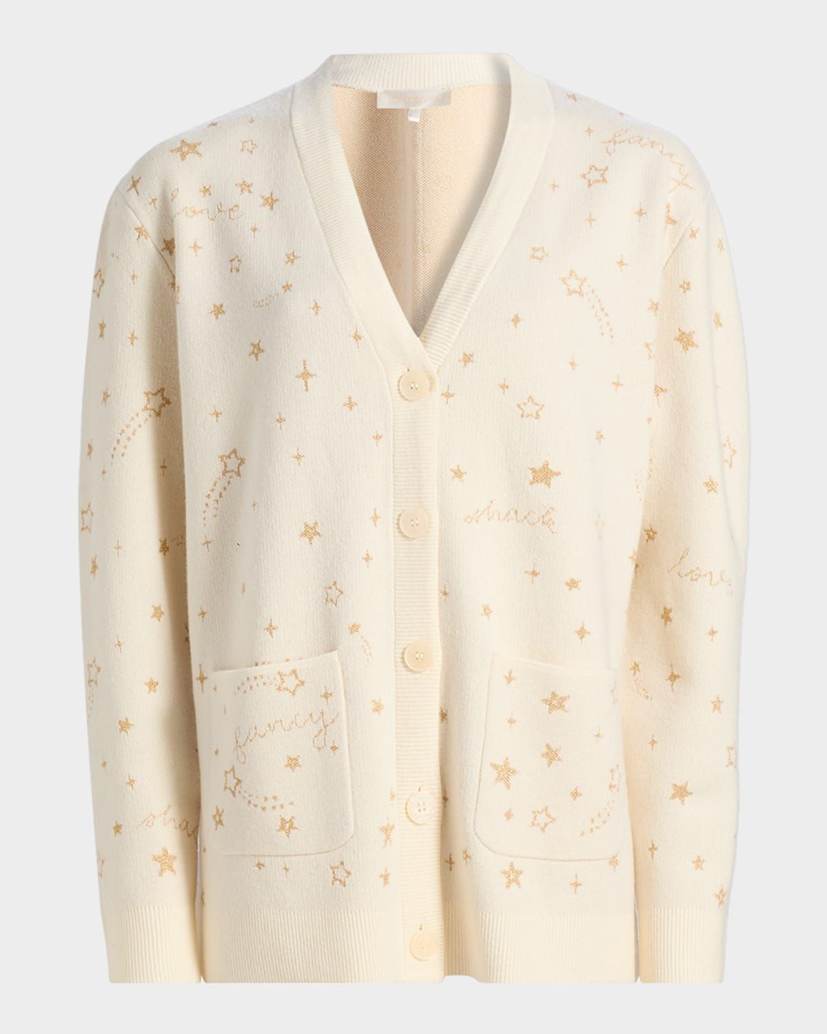 Mar Wool Celestial Jacquard Cardigan