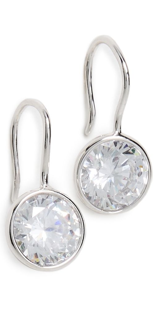 SHASHI Bezel Drop Earrings Silver One Size